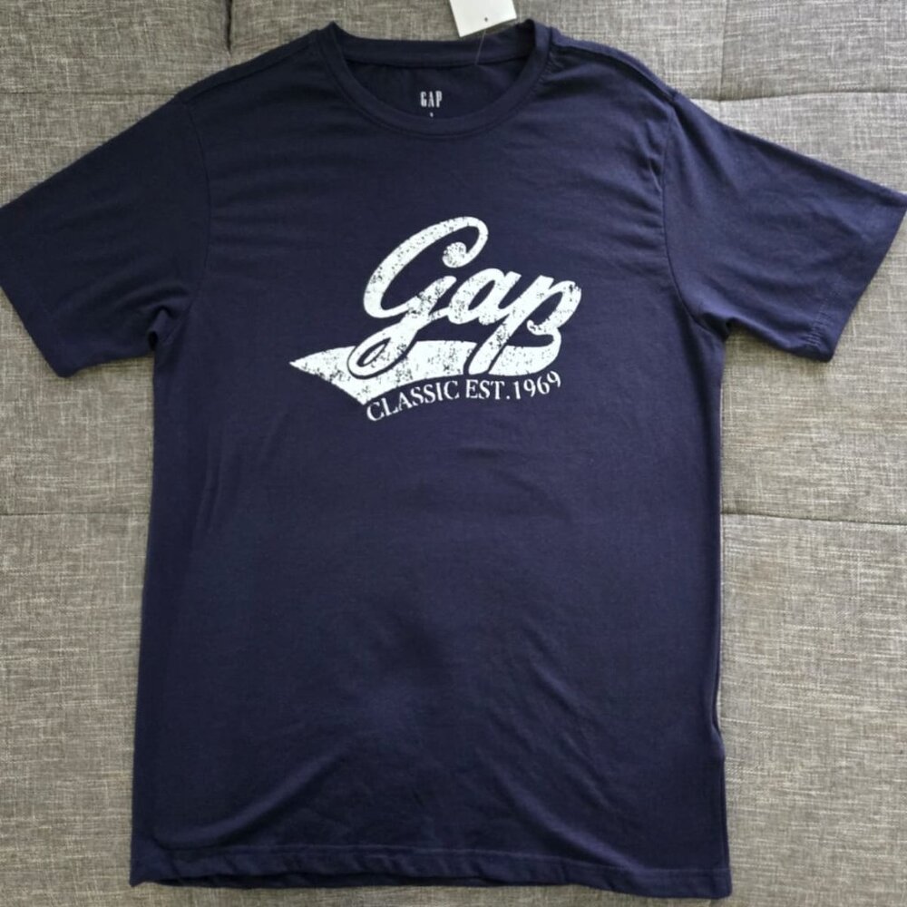 GAP Men’s Logo Graphic Tee – Navy – Size S